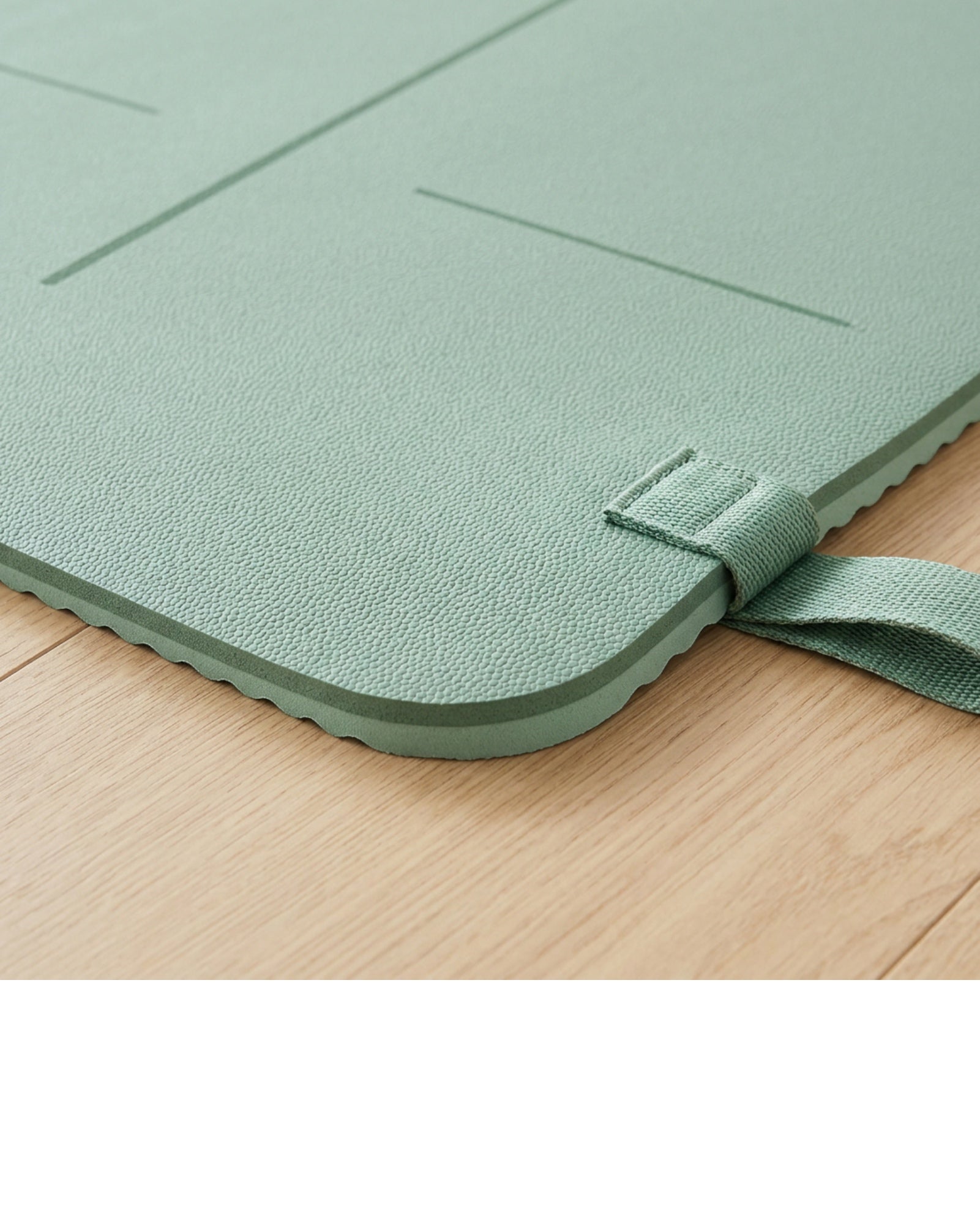 Wvkmbn Dual Texture TPE Alignment Yoga Mat Mist Green - Detail view